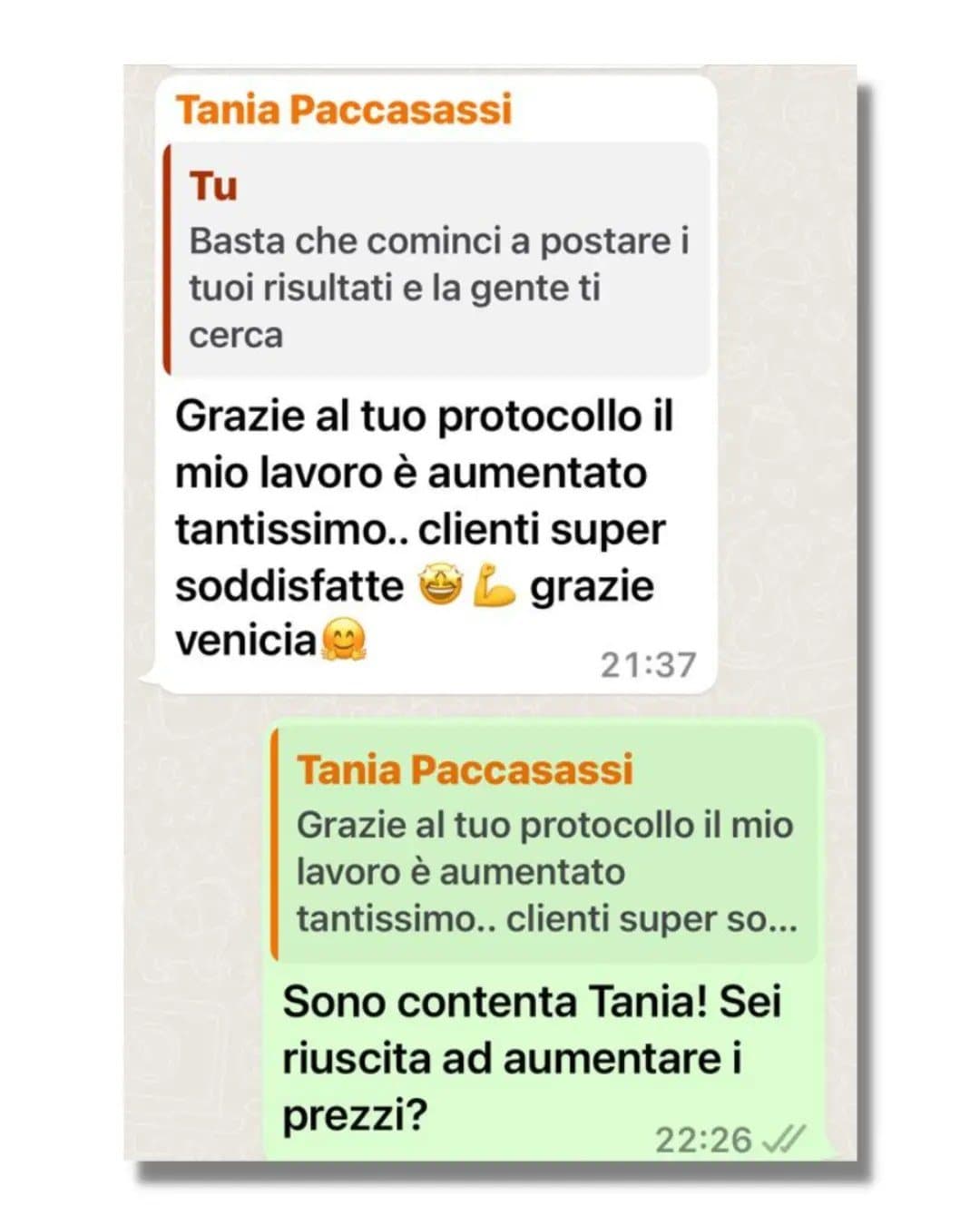 Messaggio di un’allieva 1
