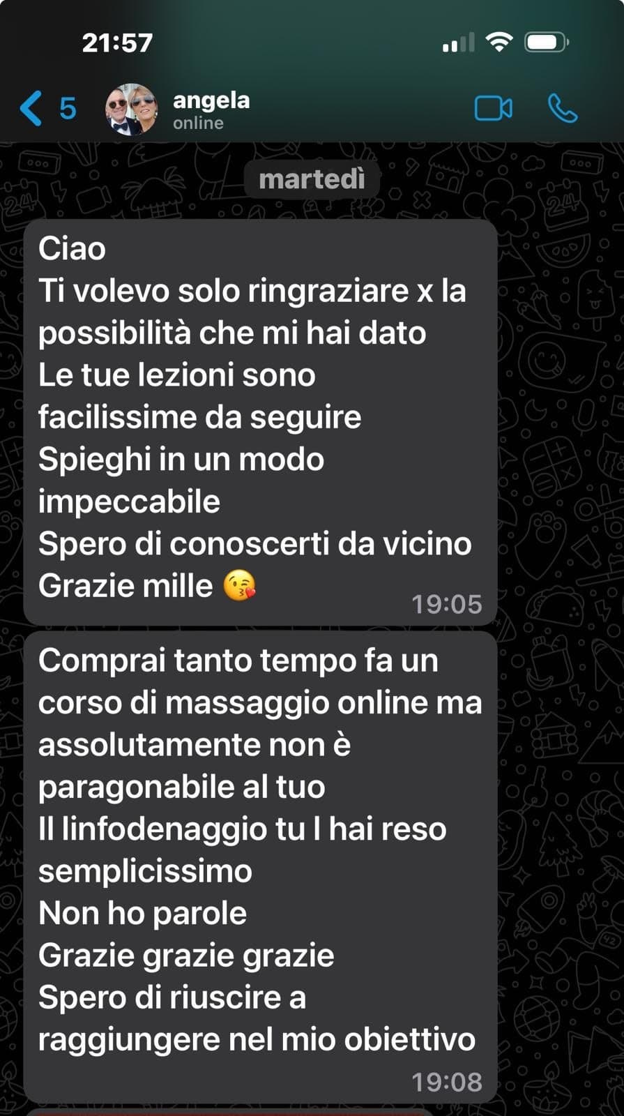 Messaggio di un’allieva 5